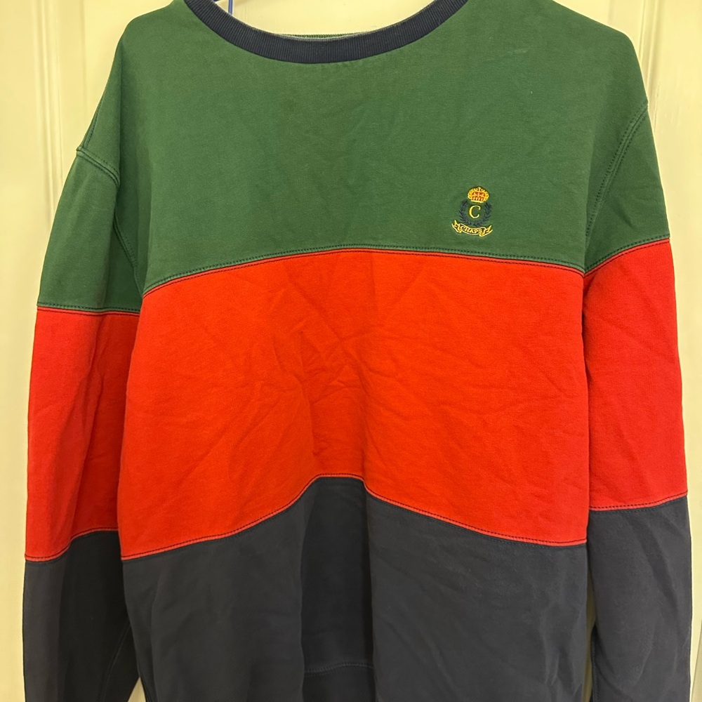 Chaps Green, Red, and Black Crewneck Sweater